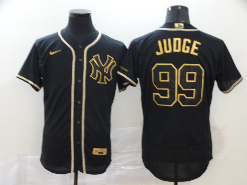 Men New York Yankees #99 Juoge Black Retro gold character Nike MLB Jerseys->new york yankees->MLB Jersey